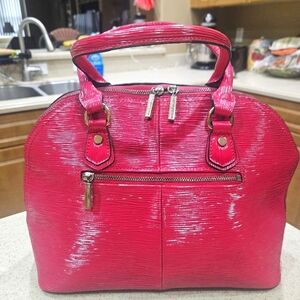 TIFFANY AND FRED LEATHER HANDBAG, TIFFANY & FRED Womens BAG, Dark Pink Tote Bag